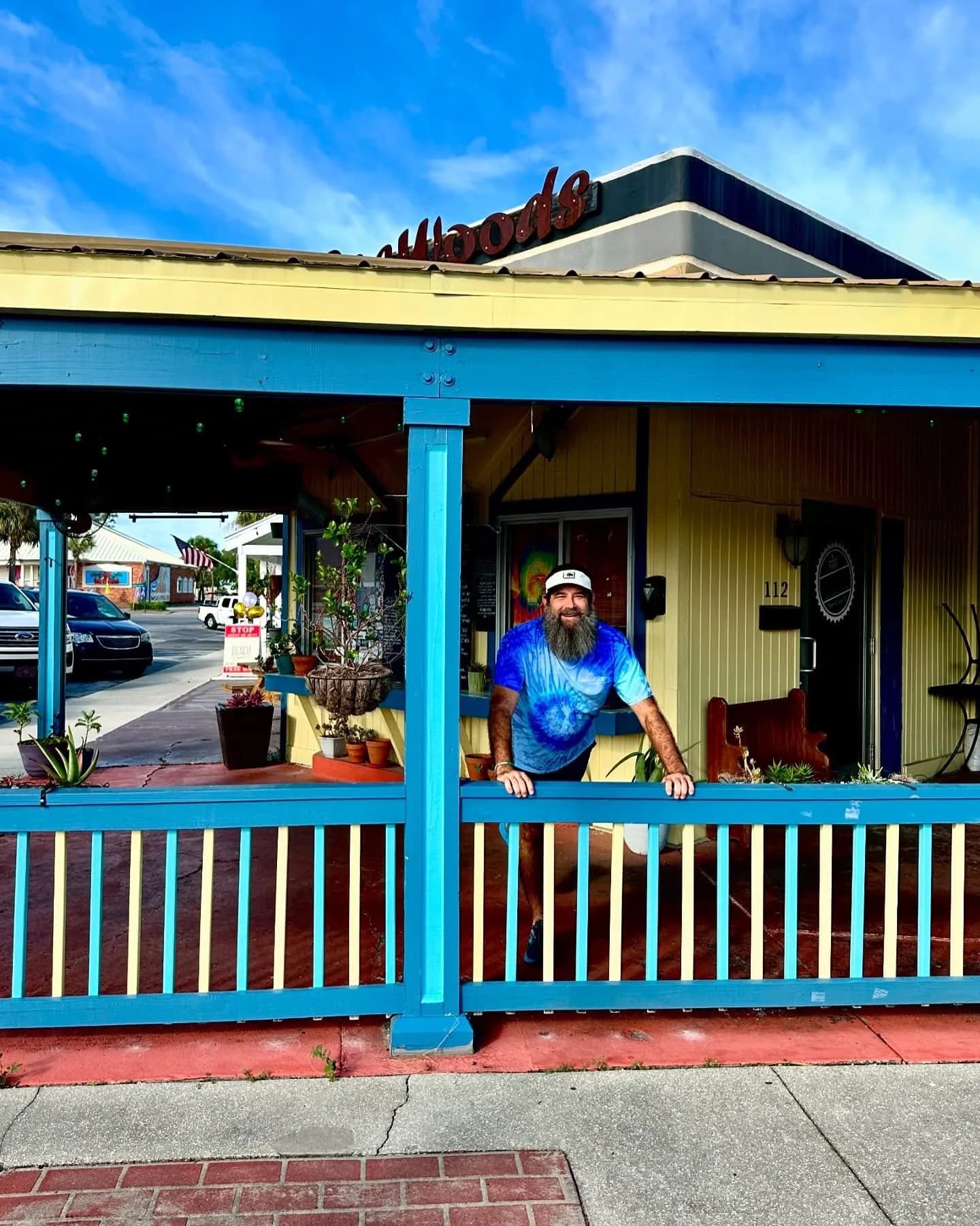 Chef J.R. Grady on the porch at Dagwood's
